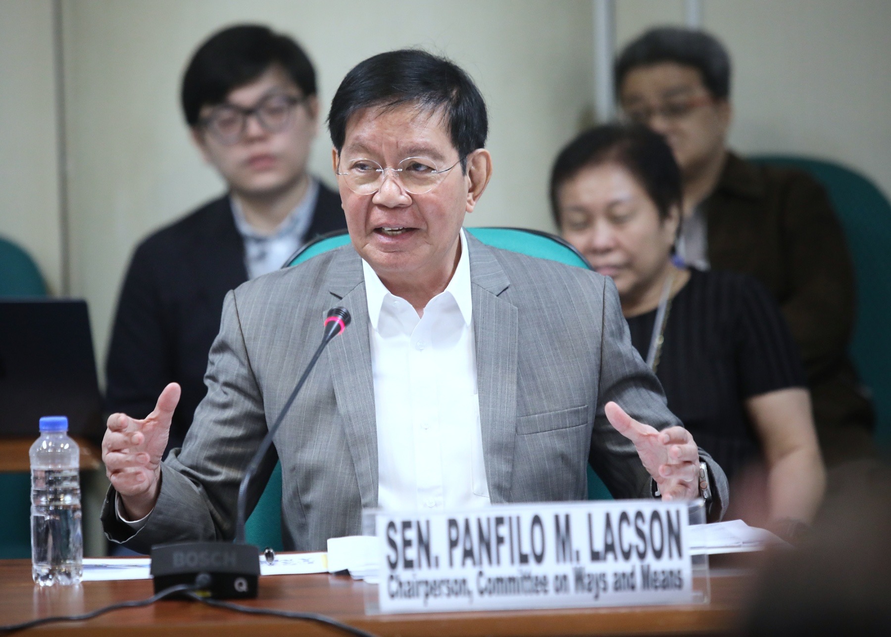 Senator Panfilo Lacson discusses the proposed estate tax amnesty during a Philippine Senate hearing in October 2026.